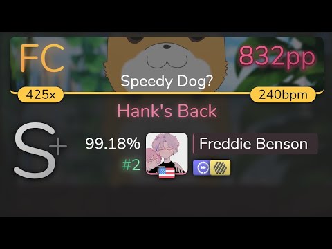 [8.64⭐] Freddie Benson | Lil Hank - Hank's Back [Speedy Dog?] +HDDT 99.18% {#2 832pp FC} - osu!