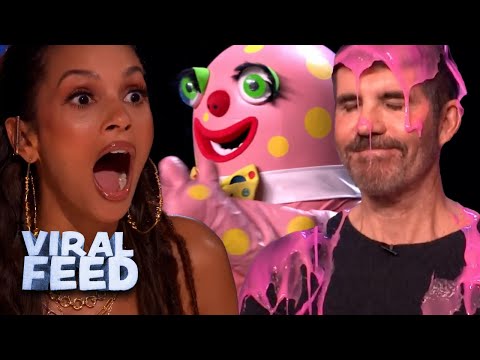 Mr. Blobby SLIMES Simon Cowell On BRITAIN'S GOT TALENT 2023! | VIRAL FEED
