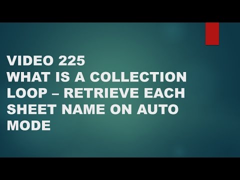 Learn Excel - Video 225 - VBA - Basic understanding of Collection Loop - Series 1