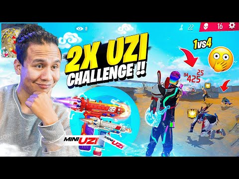 2x Mini Uzi Only Challenge Until I Win 😎 Tonde Gamer - Free Fire Max