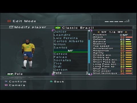 PES 3 - Brasil Clássico - Stats - PS2