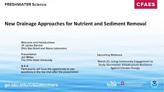 Freshwater Science: New Drainage Approaches for Nutrient and Sediment Removal