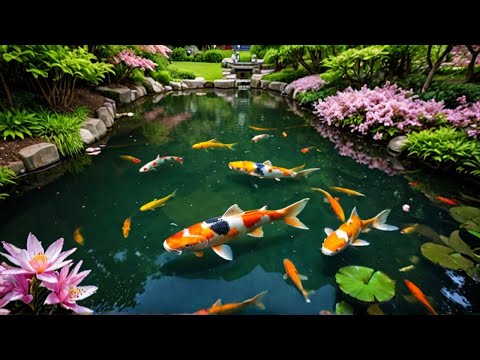 Beautiful Relax Music Sleep with Japanese Koi Carp Fish - Meditation, Study Music, Spa, Yoga
