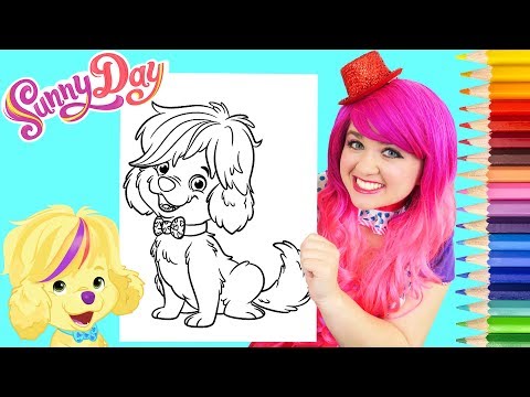 Coloring Sunny Day Doodle Puppy Dog Coloring Book Page Prismacolor Pencils | KiMMi THE CLOWN Video