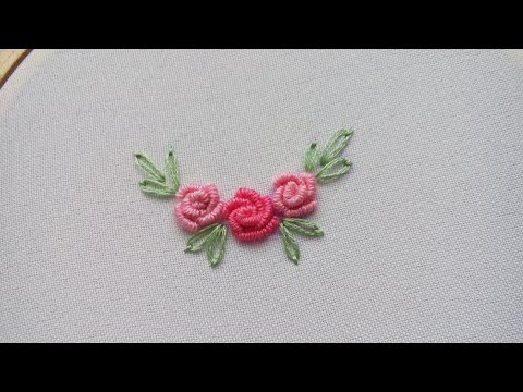 МК. Маленькая роза рококо. Небольшой сюжет с розами. Volume embroidery. Little rococo rose.