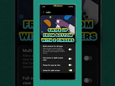 Enter Split Screen with a SWIPE on Samsung