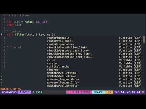Vimscript Tutorial List Filter
