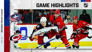 Blue Jackets @ Hurricanes 1/13/22 | NHL Highlights by NHL