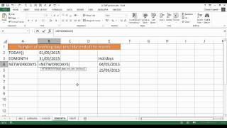 Excel: Calculate the Number of Working Days Left This Month