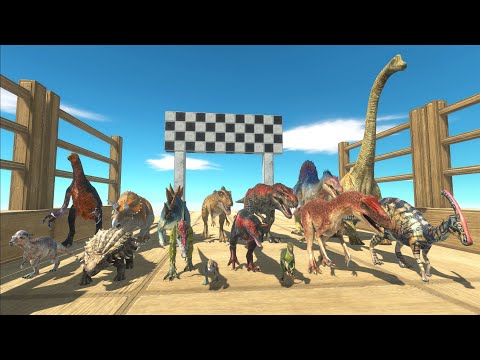 CHAMPIONSHIP SPEED RACE FALLING ALL DINOSAURS - TO GET A DONE | Animal Revolt Battle Simulator