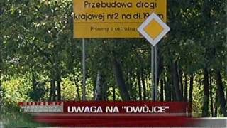 preview picture of video 'Utrudnienia na DK2 między Zakrętem i Dębe Wielkie.'