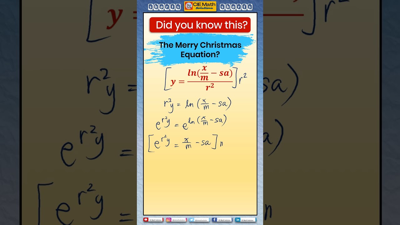 ✅Did you know the Merry Christmas Equation? | Christmas maths|Amazing fun maths related to Christmas