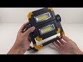 Svietidlo pracovné / rekreačné - 20W COB LED / nabíjateľné Li-Ion 3,7 V 5000 mAh - Video Youtube