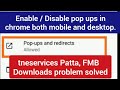 How to Enable/Disable pop ups in chrome| tneservices FMB not downloaded problem solved|Gen infopedia