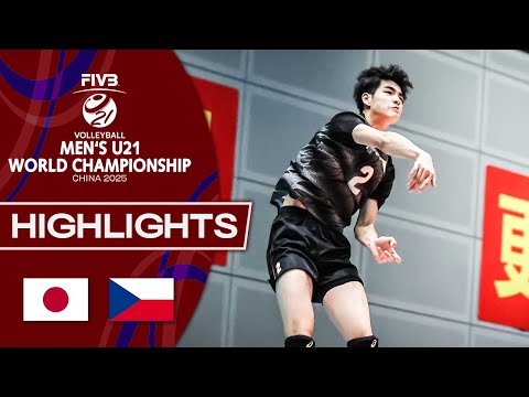 Japan 🇯🇵 vs. Czechia 🇨🇿  - Men's U21 World Championship | Highlights - Volleyball