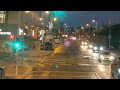 Dublin Ireland Bus POV Night Tour Mostly Stationary Forward Camera Position