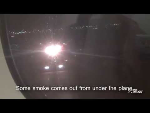 Emirates A380 hard landing from inside Video