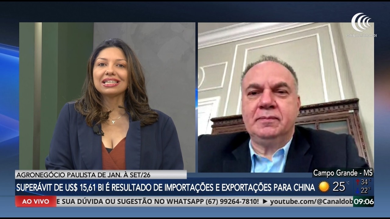 Agro paulista tem superavit entre jan. e setembro/26 motivado pelas carnes e o setor sucroalcooleiro