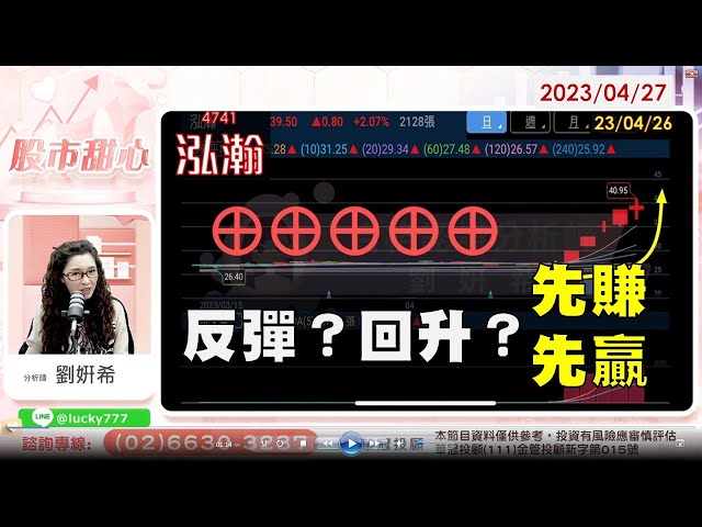 04/27【甜心盤後影音】反彈or回升，先賺先贏！！