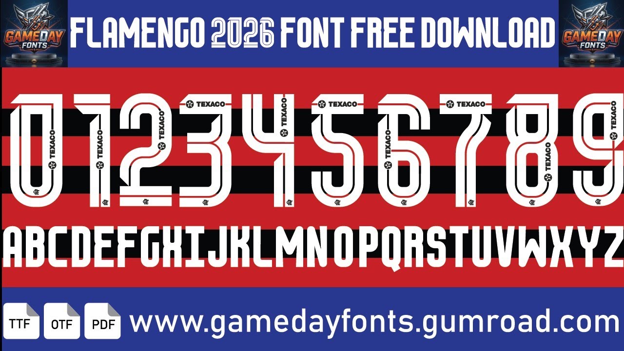Flamengo 2026 Font FREE Download | Jersey Font | TTF & OTF