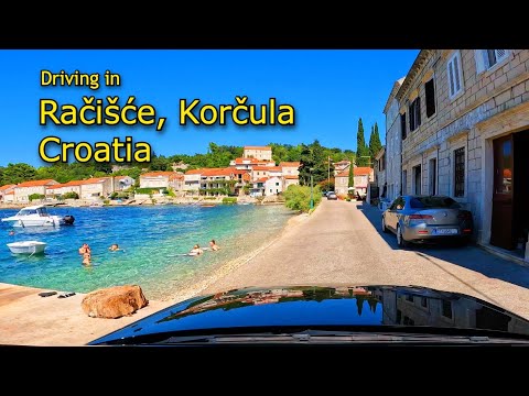 Driving in Beautiful Secret Place in Croatia - Račišće, Town of Korčula Island 4K