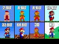 Super Mario Bros 2 BIT Vs 4 BIT Vs 8 BIT Vs 16 BIT Vs 32 BIT Vs 64 BIT Vs 3D Vs HD