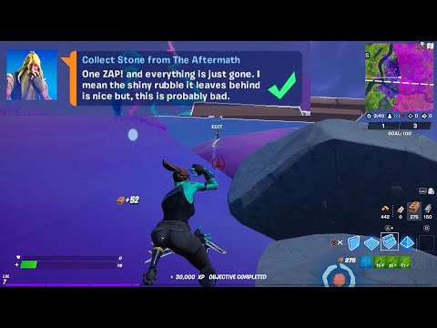 Collect Stone from The Aftermath Fortnite Season 7 Week 1 Legendary Challenges