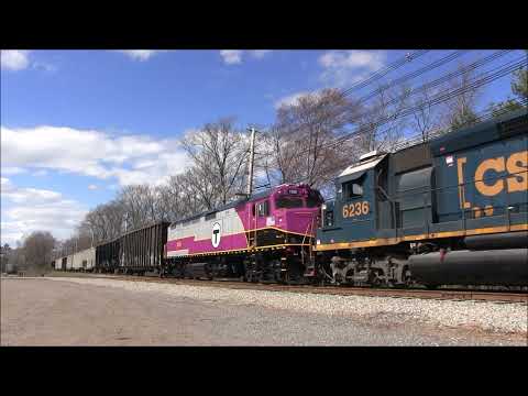 MBTA 1058 on CSX B727 (L007) - 4/2022