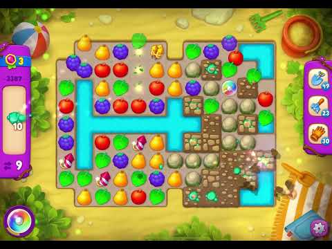 GardenScapes Level 3387 no boosters (21 moves)