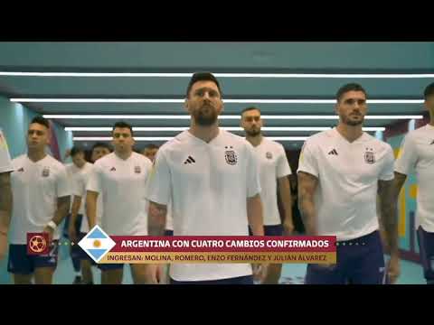 Argentina entrando como guerreros liderados por Leo Messi