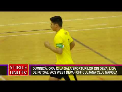 DUMINICĂ, ORA 12 LA SALA SPORTURILOR, LIGA I DE FUTSAL, ACS WEST DEVA - CFF CLUJANA CLUJ NAPOCA