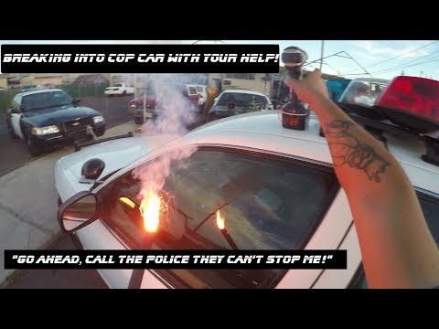 1000 Degree Drill Breaking into Cop Car Ford Crown Victoria police Video
