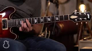 Video thumbnail for Collings I-35 Deluxe Quilted Maple, Dr. Pepper Sunburst demo by Carter Vintage Backstage