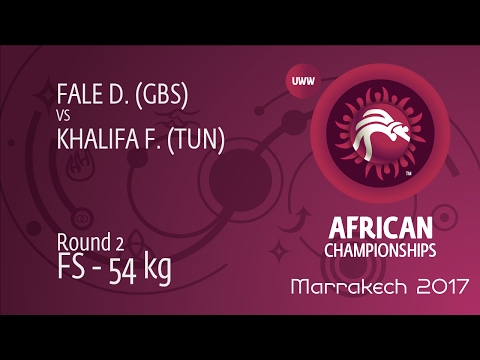 Round 2 FS - 54 kg: F. KHALIFA (TUN) df. D. FALE (GBS) by FALL, 2-2