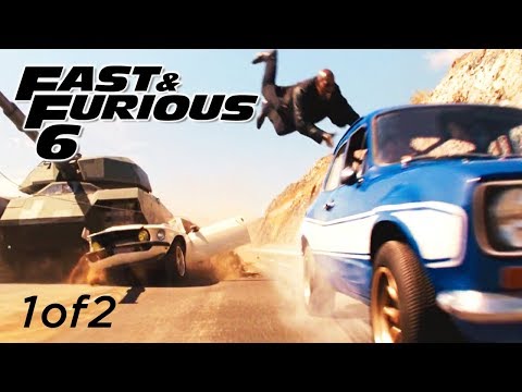 Tank Chase Scene 1of2 - FAST and FURIOUS 6 (Escort, Mustang, Charger, Tank) 1080p