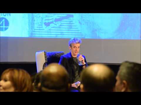 Peter Capaldi Hilariously Chokes On Water "Nearly regenerated there.." | Doctor Who