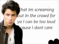 Nick Jonas Im your biggest Fan Lyrics 