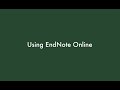 Using EndNote Online