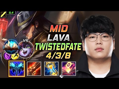 Lava Twisted Fate MID vs Lulu - 라바 미드 트페 템트리 룬 만년서리 봉풍주 ツイステッド・フェイト Твистед Фэйт 卡牌大师 - KR 11.4