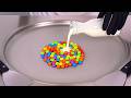 Satisfying Smarties Ice Cream Rolls Rainbow Crunch ASMR