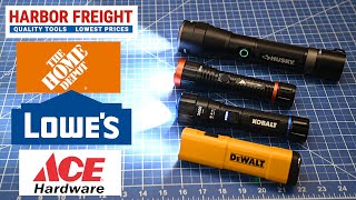 How Bad are Hardware Store Flashlights? New DeWALT vs Husky, Kobalt, Walmart