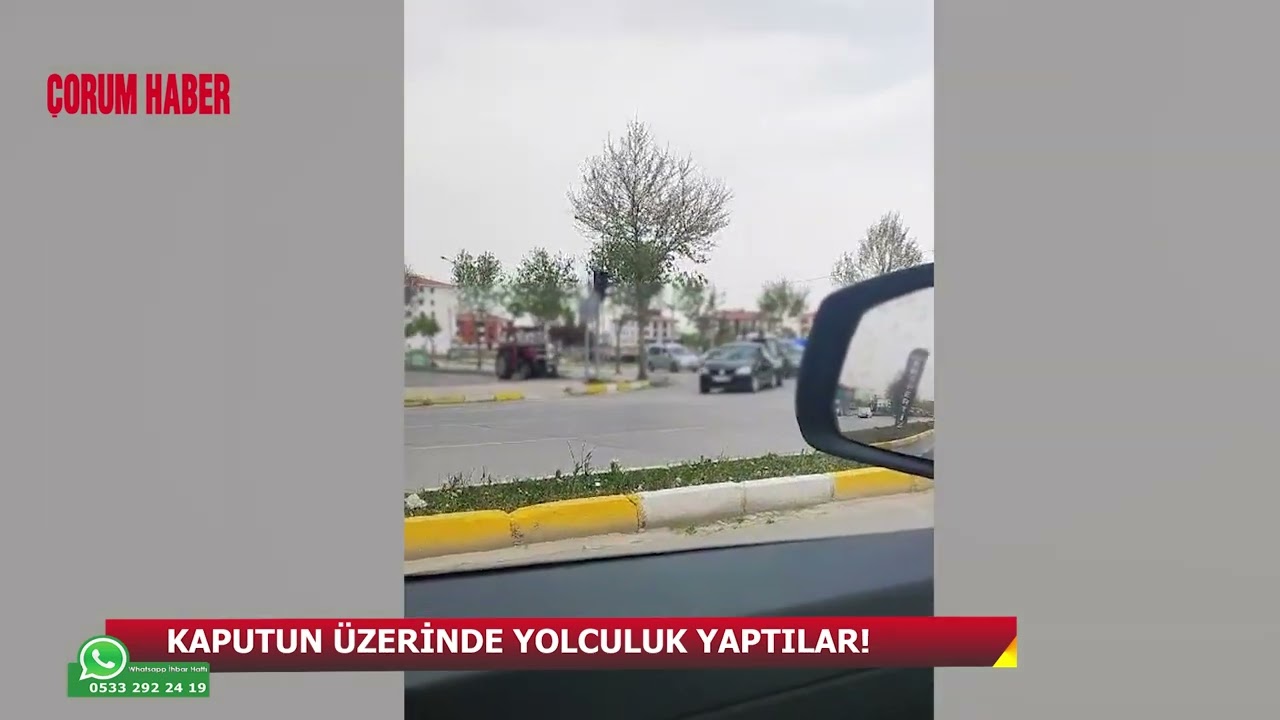 Kaputun üzerinde yolculuk yaptılar! O anlar kamerada