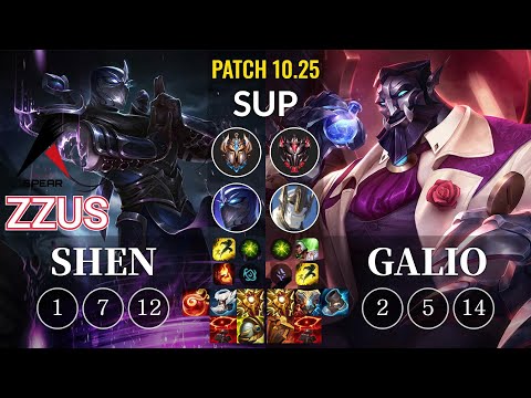ASP Zzus Shen vs Galio Sup - KR Patch 10.25