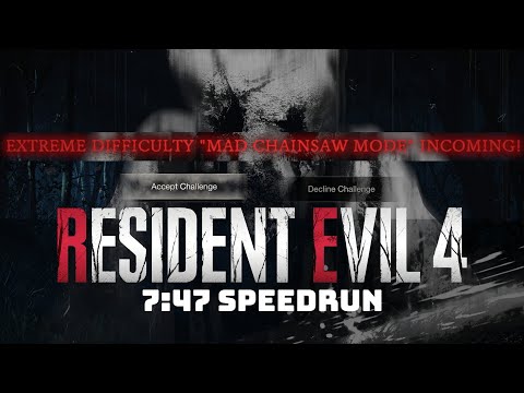 Mad Chainsaw Mode Under 8 Minutes - No TMP - Resident evil 4 Remake Chainsaw Demo "Speedrun" 7:47