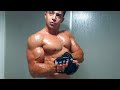 young bodybuilder showing his pumped muscle | flexing | muscle worship