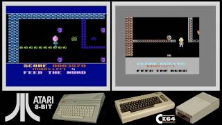 Atari 8-bit vs C64 : WHIRLINURD (Side by side comparison)