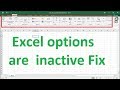 Some Excel Options Are Grayed Out Inactive Fix