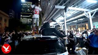 Chaotic scenes as Knicks fans clash with NYPD at NBA Finals Game 3 watch party