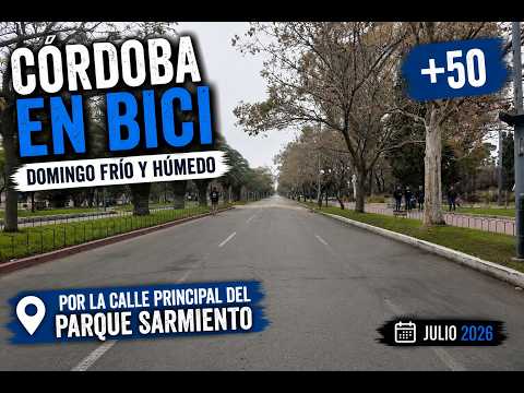Córdoba en bici +50  dia frio con mucha humedad domingo  parque Sarmiento