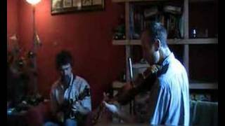 Tim Potts and Giles Lewin play fiddle and mandolin